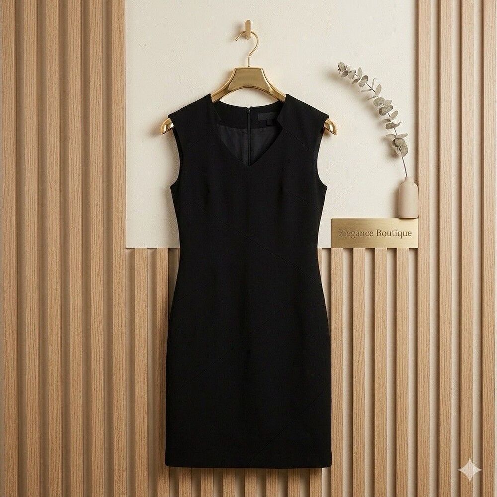 ALEX MARIE WOMEN  DRESS SZ |4| SLEEVELESS BLACK V NECK Retail $128